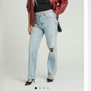 PacSun Women's Light Indigo Ripped '90s Boyfriend Jeans